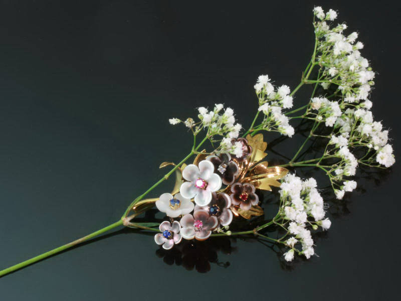 Joyful flower brooch from the fifties made by the famous jeweler Wolfers freres (image 9 of 16)